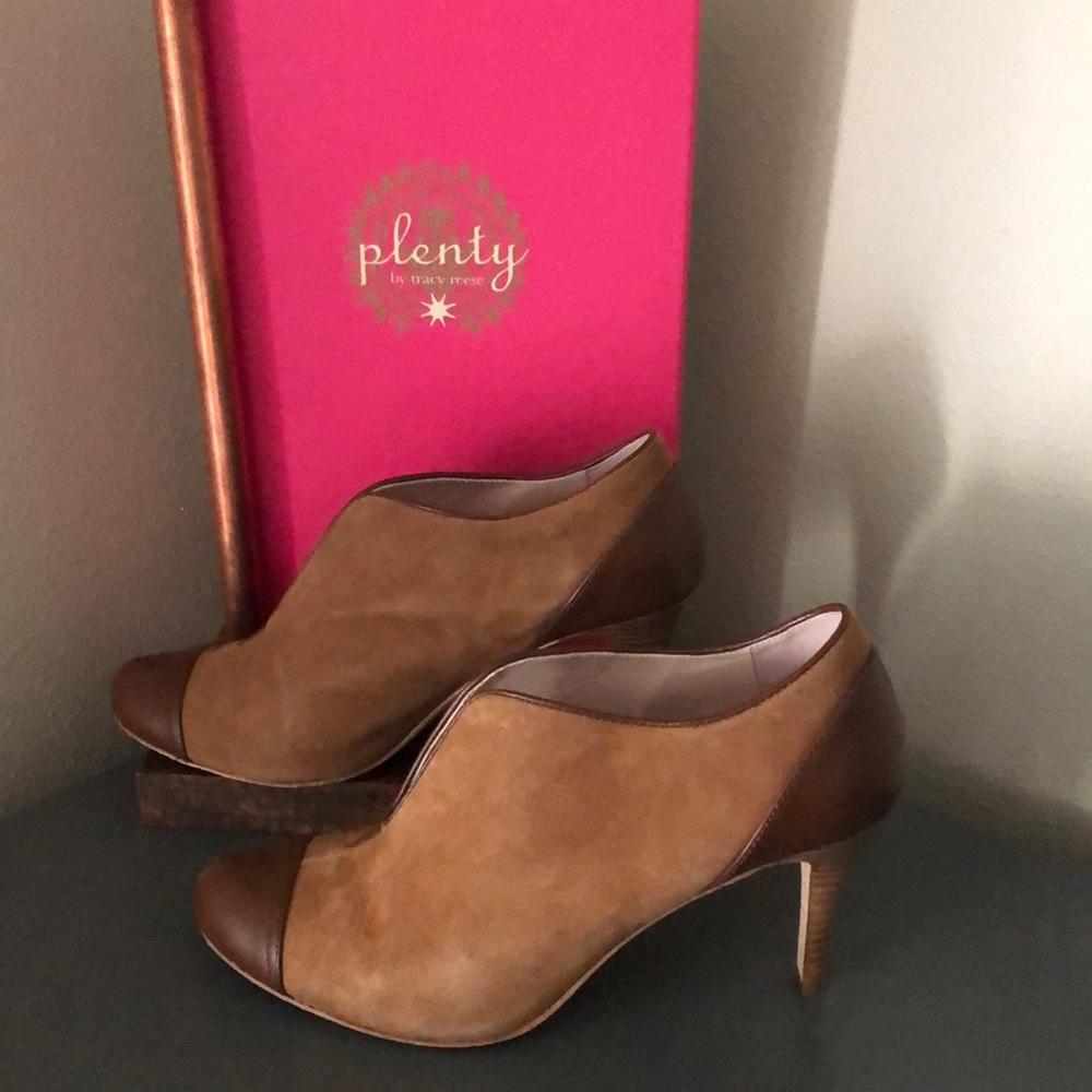 Suede/Leather Heeled Booties